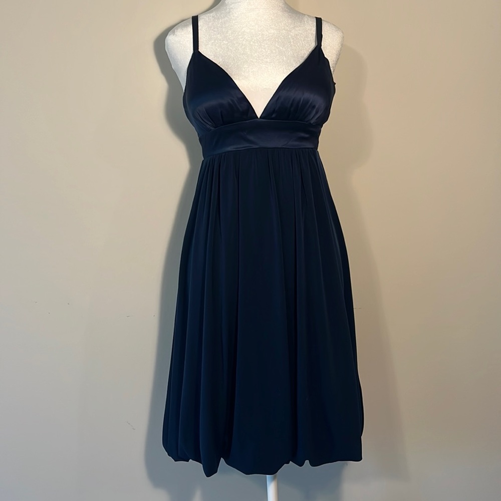 BCBG Navy mini bubble dress prom homecoming dance